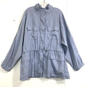 b new york Long Sleeve Zip-Front Anorak Jacket Size XL With Pockets Soft Jacket